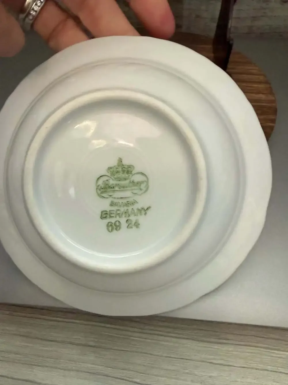 Bareuther Bavaria Germany Pink Rose Scalloped Rim Soup Bowl
